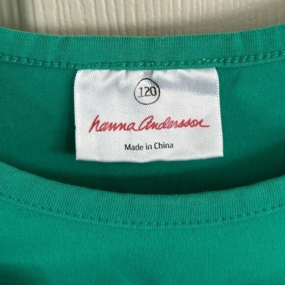 Hanna Andersson Green Ruffle Dress Sz 120 (US 6/7) - Picture 6 of 15